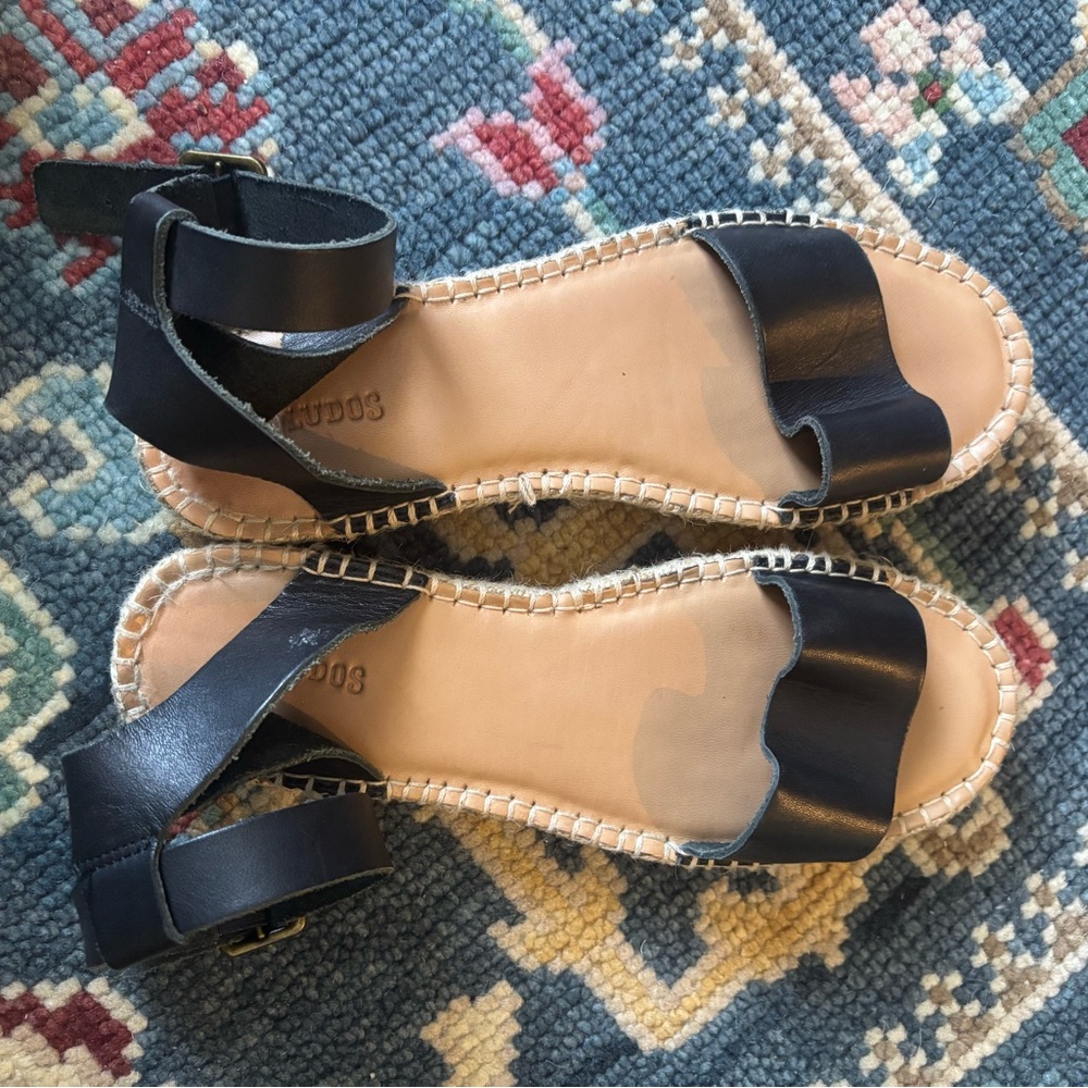 Soludos BlackLeather Espadrille